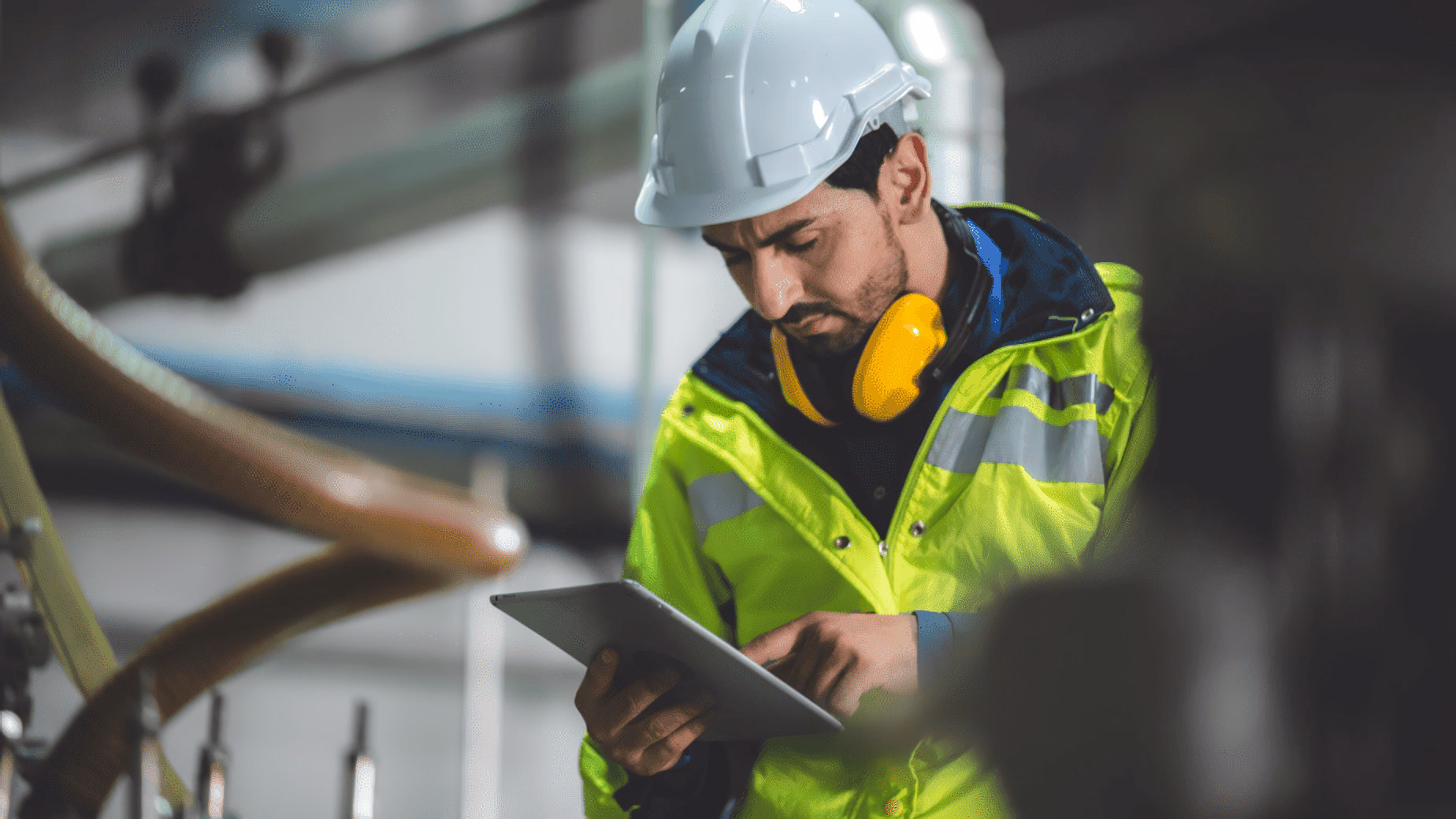 Machine safety engineer checking machine safety